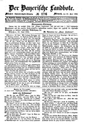 Der Bayerische Landbote Mittwoch 25. Juni 1862