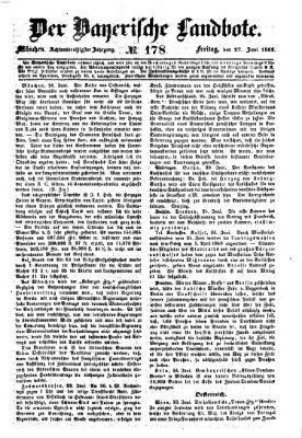 Der Bayerische Landbote Freitag 27. Juni 1862