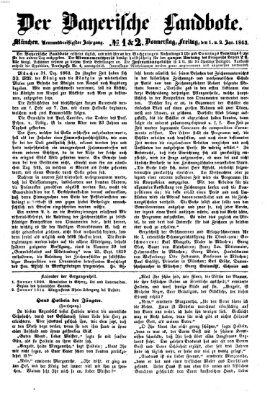 Der Bayerische Landbote Donnerstag 1. Januar 1863
