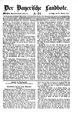 Der Bayerische Landbote Freitag 20. Februar 1863