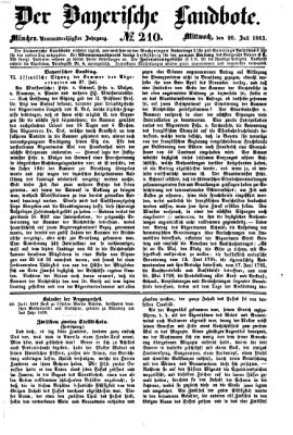 Der Bayerische Landbote Mittwoch 29. Juli 1863