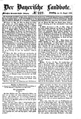 Der Bayerische Landbote Samstag 15. August 1863