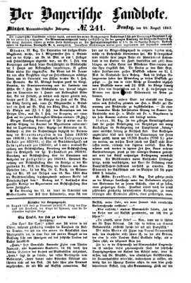 Der Bayerische Landbote Samstag 29. August 1863