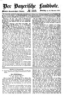 Der Bayerische Landbote Samstag 21. November 1863