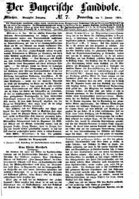 Der Bayerische Landbote Donnerstag 7. Januar 1864