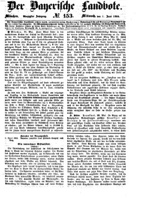 Der Bayerische Landbote Mittwoch 1. Juni 1864