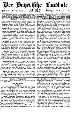 Der Bayerische Landbote Samstag 12. November 1864