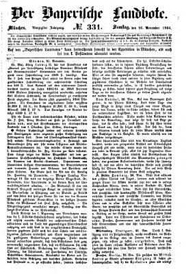 Der Bayerische Landbote Samstag 26. November 1864