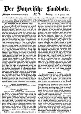 Der Bayerische Landbote Samstag 7. Januar 1865