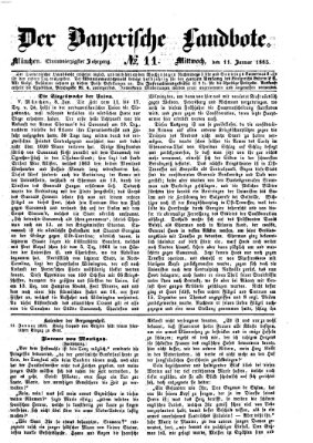 Der Bayerische Landbote Mittwoch 11. Januar 1865