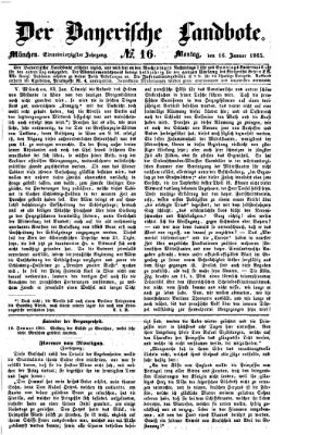 Der Bayerische Landbote Montag 16. Januar 1865