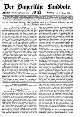 Der Bayerische Landbote Sonntag 22. Januar 1865