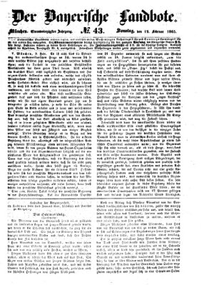 Der Bayerische Landbote Sonntag 12. Februar 1865