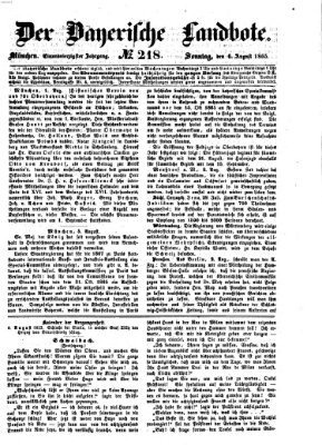 Der Bayerische Landbote Sonntag 6. August 1865