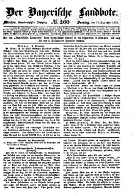 Der Bayerische Landbote Sonntag 17. September 1865