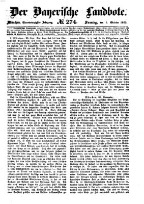 Der Bayerische Landbote Sonntag 1. Oktober 1865