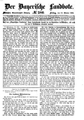 Der Bayerische Landbote Freitag 13. Oktober 1865