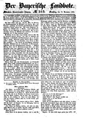 Der Bayerische Landbote Samstag 11. November 1865