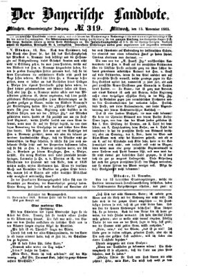 Der Bayerische Landbote Mittwoch 15. November 1865