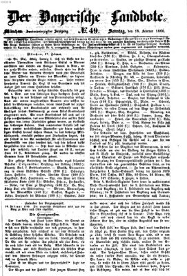 Der Bayerische Landbote Sonntag 18. Februar 1866