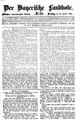 Der Bayerische Landbote Dienstag 27. Februar 1866