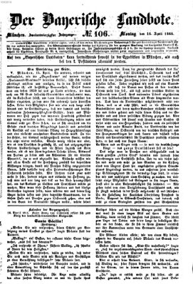 Der Bayerische Landbote Montag 16. April 1866