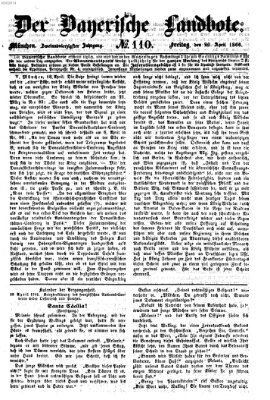 Der Bayerische Landbote Freitag 20. April 1866