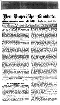 Der Bayerische Landbote Samstag 4. August 1866