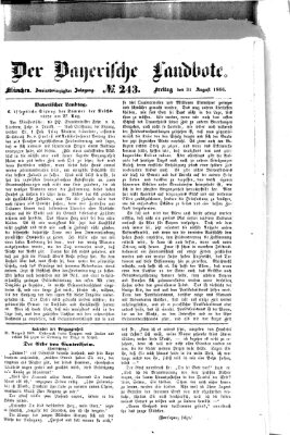 Der Bayerische Landbote Freitag 31. August 1866