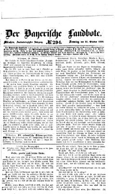 Der Bayerische Landbote Sonntag 21. Oktober 1866