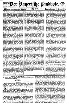 Der Bayerische Landbote Donnerstag 17. Januar 1867