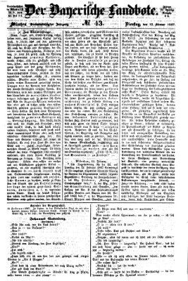 Der Bayerische Landbote Dienstag 12. Februar 1867