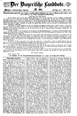 Der Bayerische Landbote Freitag 1. März 1867