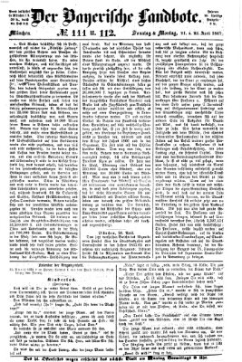 Der Bayerische Landbote Sonntag 21. April 1867