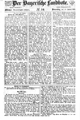 Der Bayerische Landbote Donnerstag 16. Januar 1868