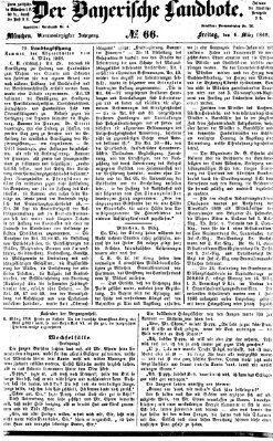 Der Bayerische Landbote Freitag 6. März 1868