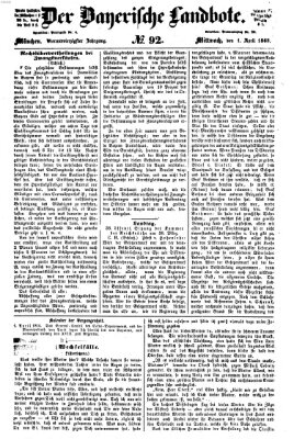 Der Bayerische Landbote Mittwoch 1. April 1868