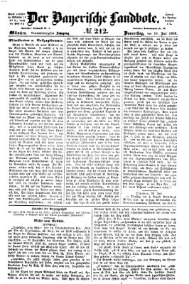 Der Bayerische Landbote Donnerstag 30. Juli 1868