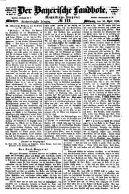 Der Bayerische Landbote Mittwoch 21. April 1869