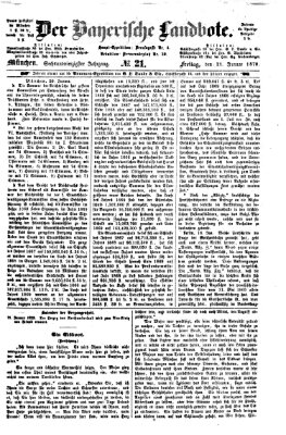 Der Bayerische Landbote Freitag 21. Januar 1870