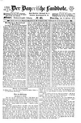 Der Bayerische Landbote Donnerstag 10. Februar 1870