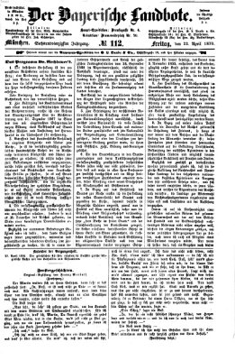 Der Bayerische Landbote Freitag 22. April 1870