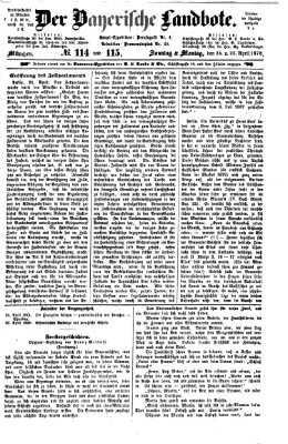 Der Bayerische Landbote Sonntag 24. April 1870