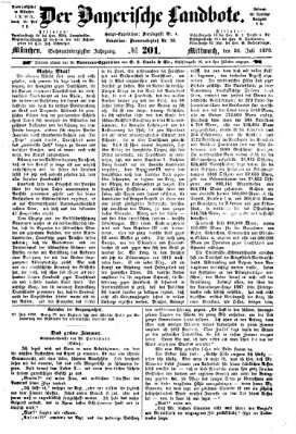 Der Bayerische Landbote Mittwoch 20. Juli 1870