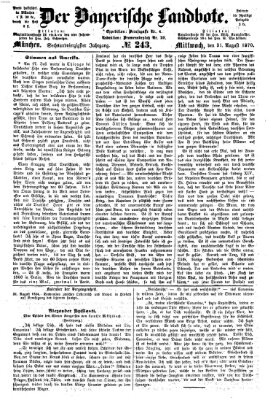 Der Bayerische Landbote Mittwoch 31. August 1870