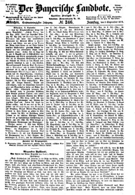 Der Bayerische Landbote Samstag 3. September 1870