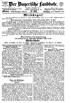 Der Bayerische Landbote Samstag 24. September 1870