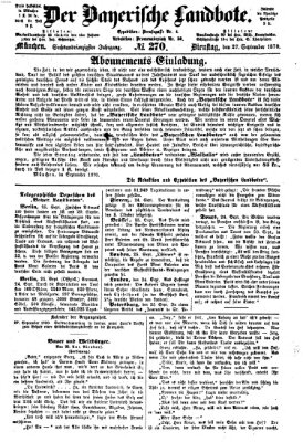 Der Bayerische Landbote Dienstag 27. September 1870