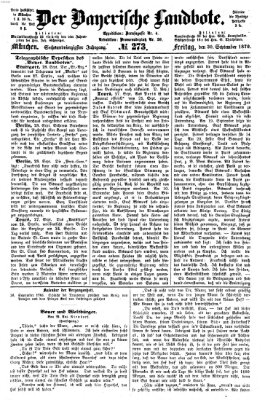 Der Bayerische Landbote Freitag 30. September 1870