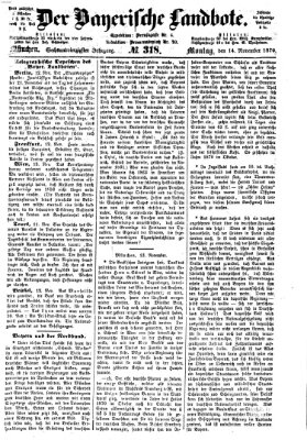 Der Bayerische Landbote Montag 14. November 1870